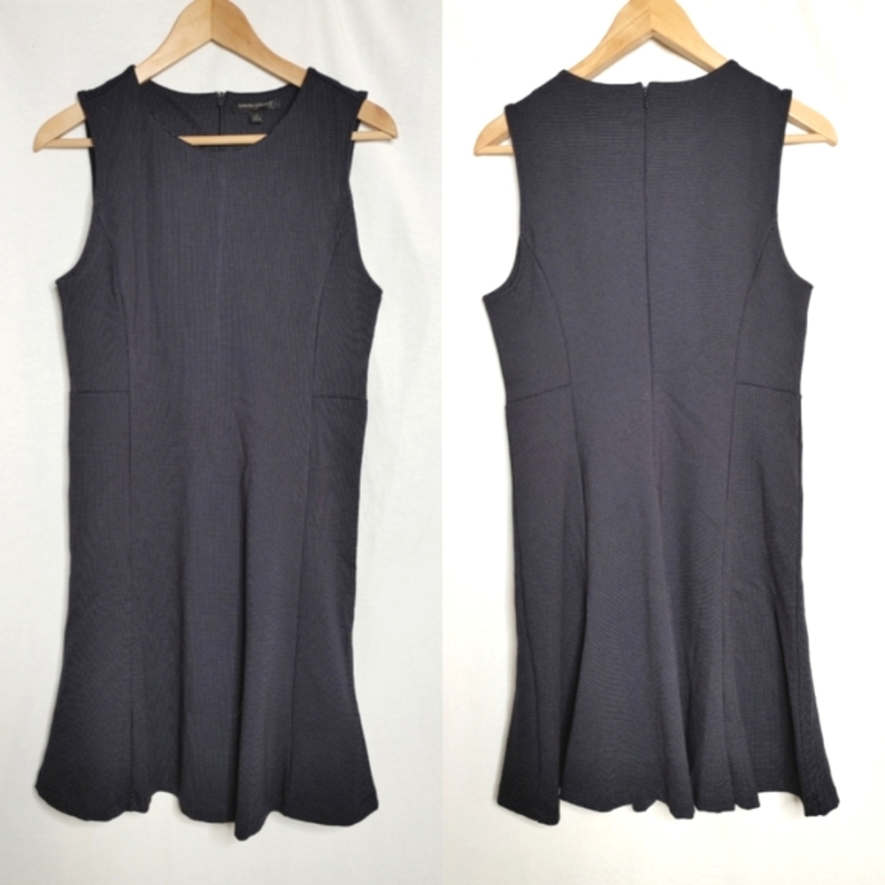 Banana Republic Sheath Dress Fit & Flare Sleeveless Blue White Micro Dot S New